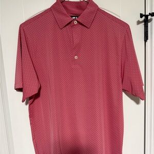 FootJoy Men’s Pink Golf Polo Shirt with White Dots
